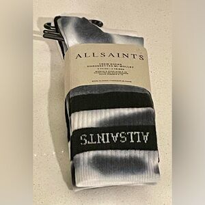 All Saints Black and White Crew Socks